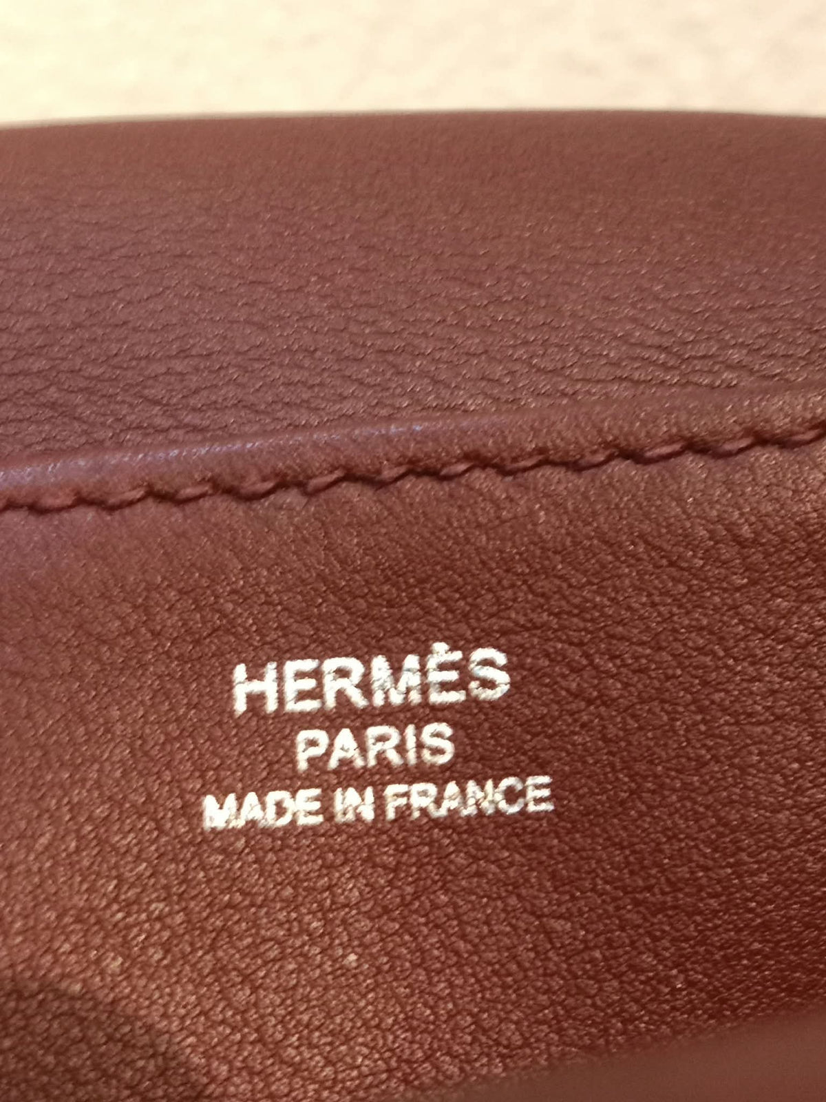 Hermes Halzan 22 Burgundy Clemence Stamp A 2017