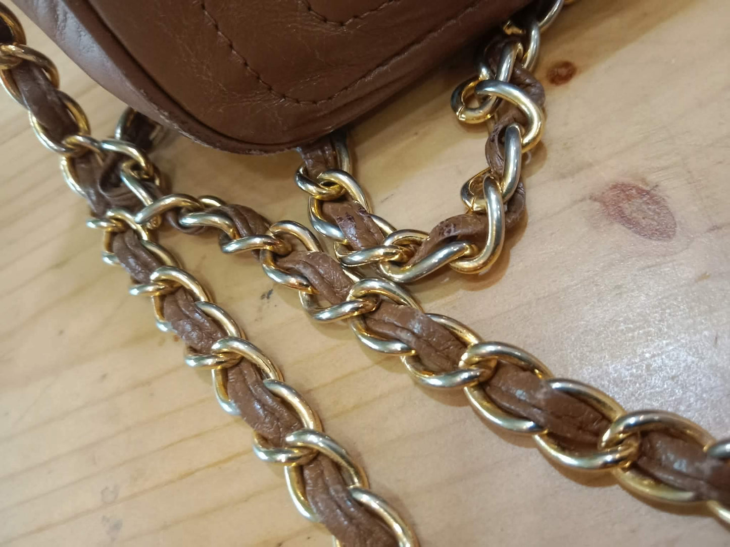 Chanel Vintage Camera Bag Lambskin Brown Series 0