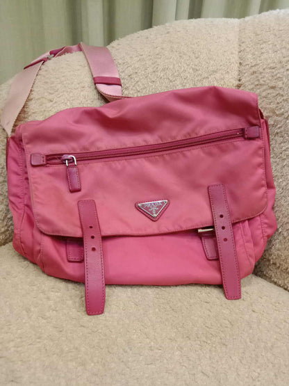 Prada Pink Tessuto Nylon/Leather Messenger Bag