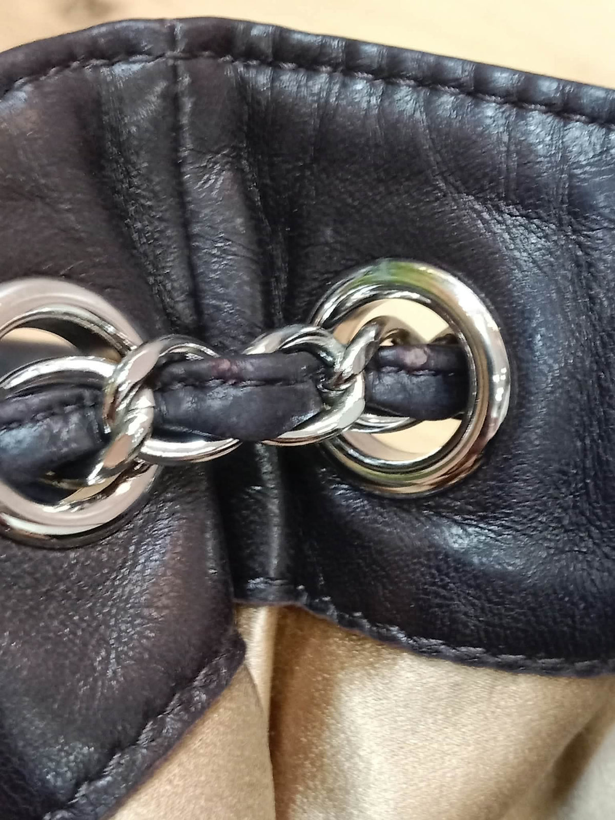 Chanel Drawstring Lambskin Black Tote Bag Series 8
