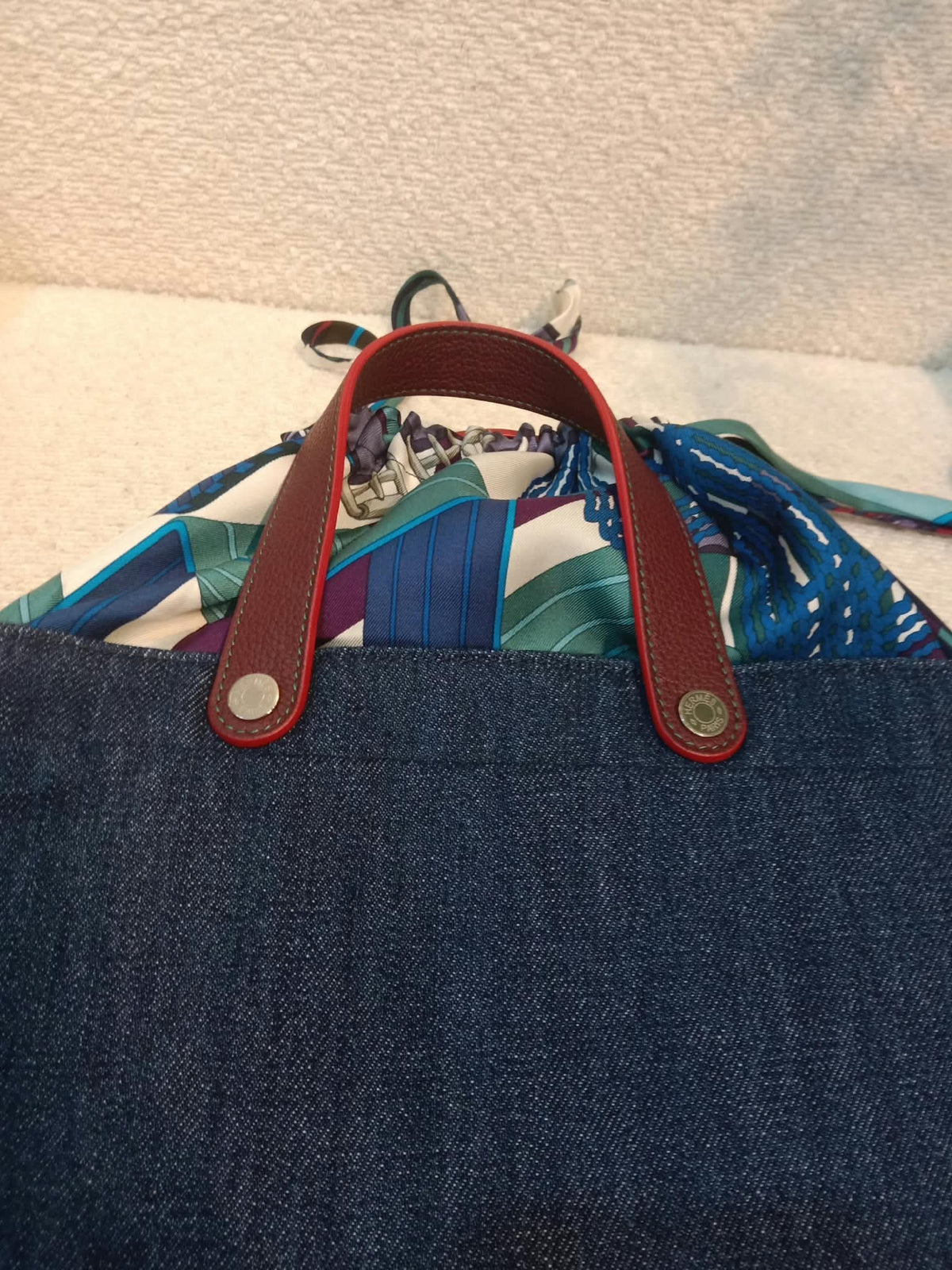 Hermes Petit H Denim Tote