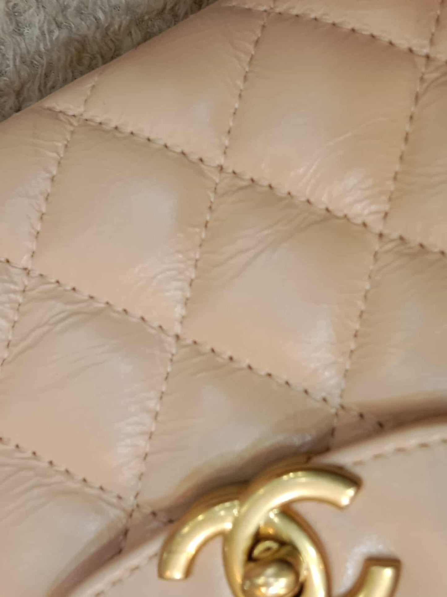 Chanel Kelly Nano Bag Beige Microchipped Fullset