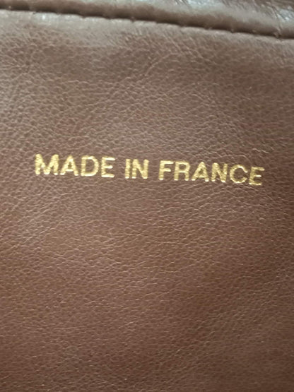 Chanel Shoulder Bag Embossed CC Logo Vintage Chocolate Brown