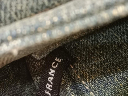 Chanel Vintage Denim and Leather Chocolate Bar Blue Green Denim Series 6