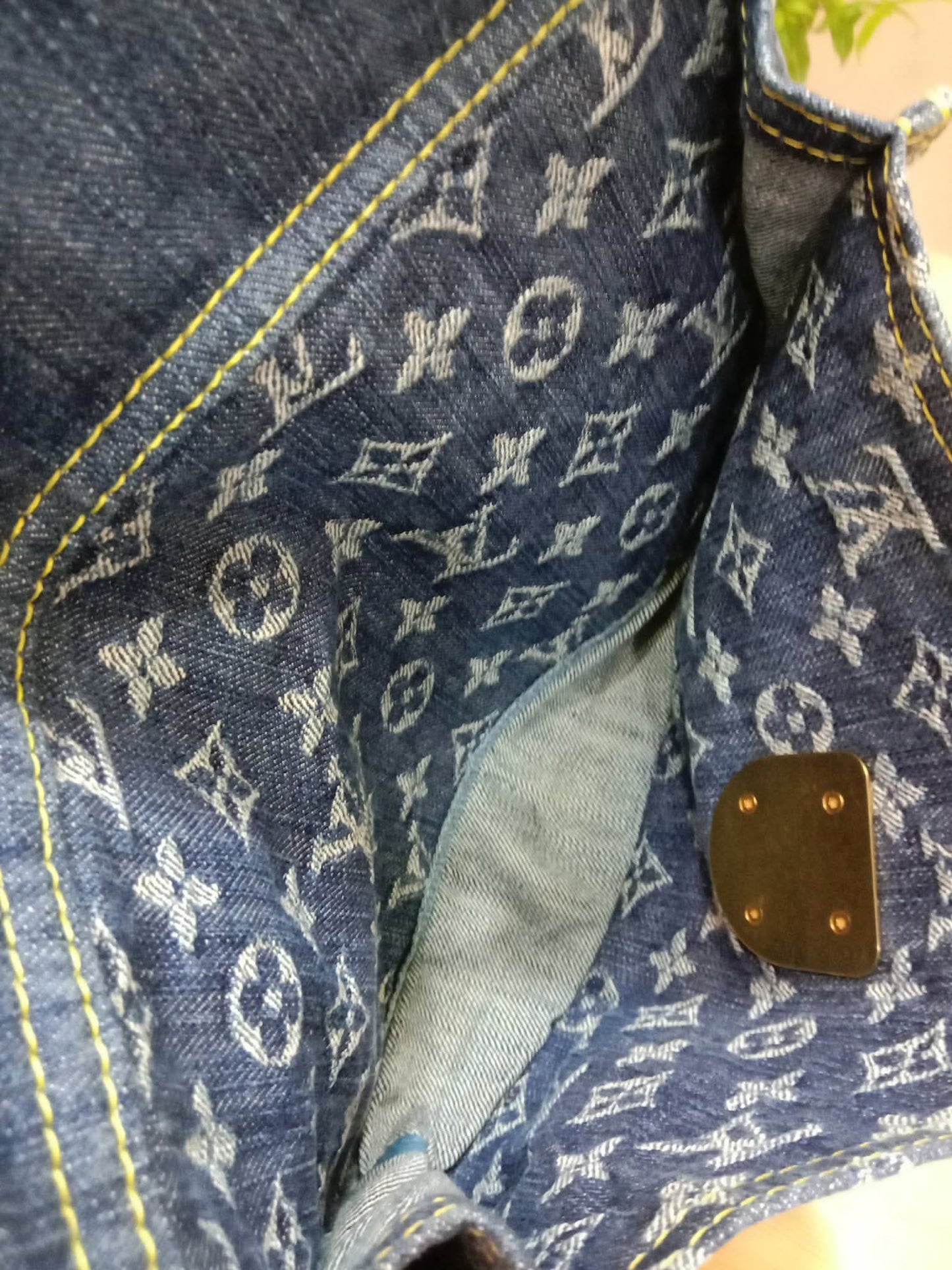 Louis Vuitton Monogram Denim Sac Plat Blue