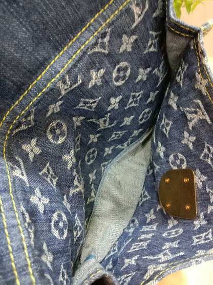 Louis Vuitton Monogram Denim Sac Plat Blue