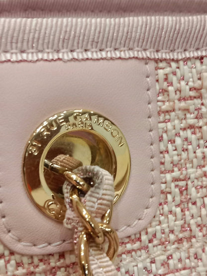 Chanel Deauville Tote Tweed Pink Microchipped