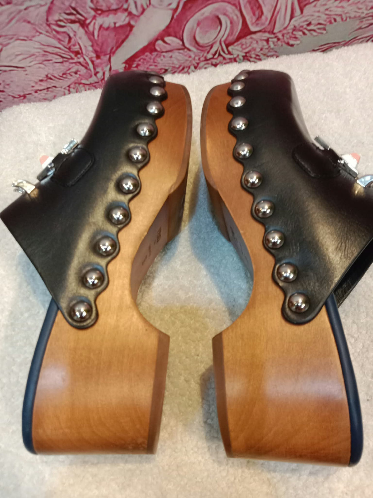 Fendi Spiked Monster Clogs Black SHW Size 36