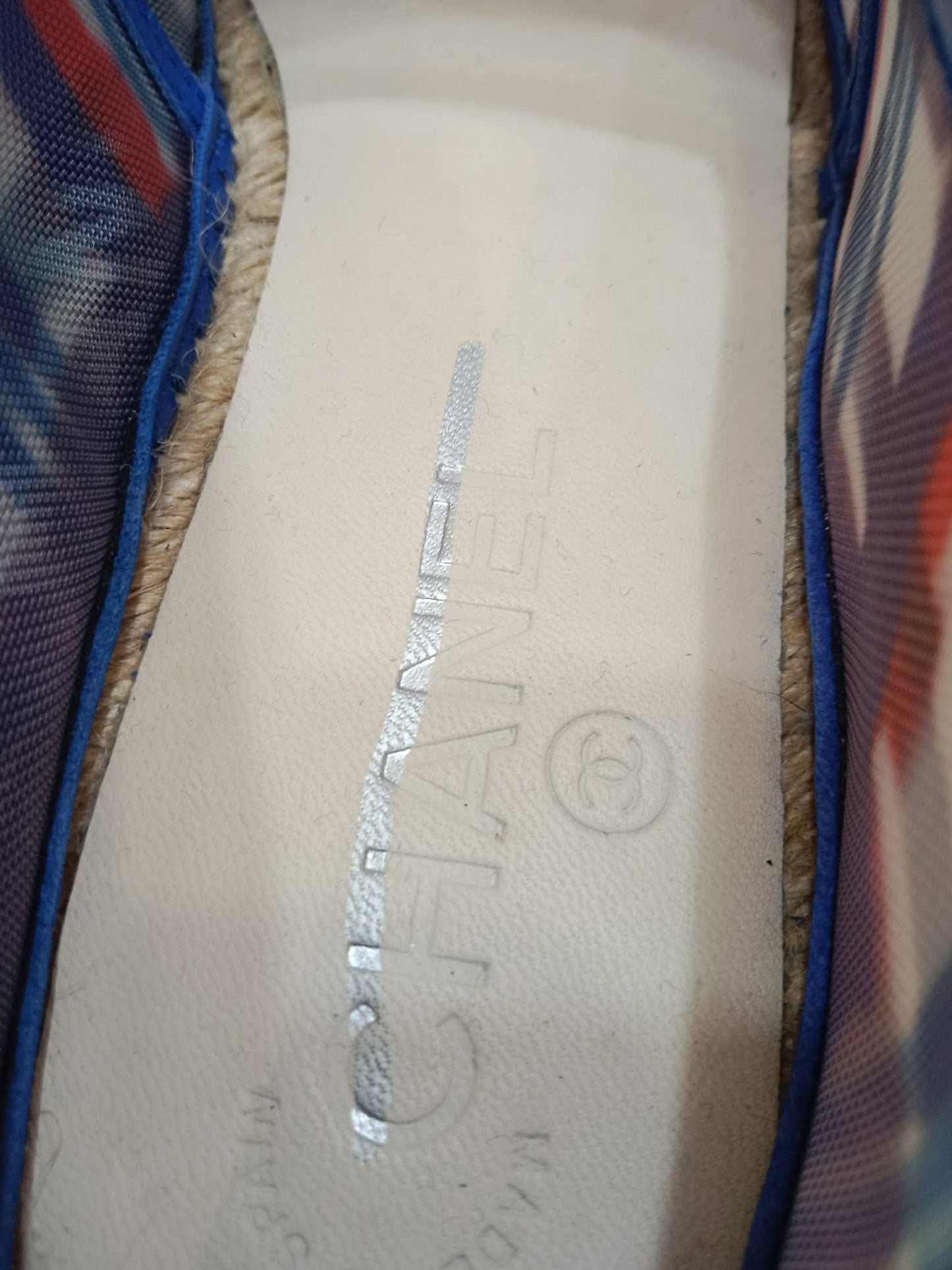 Chanel CC Espadrille Flats Blue Size 37