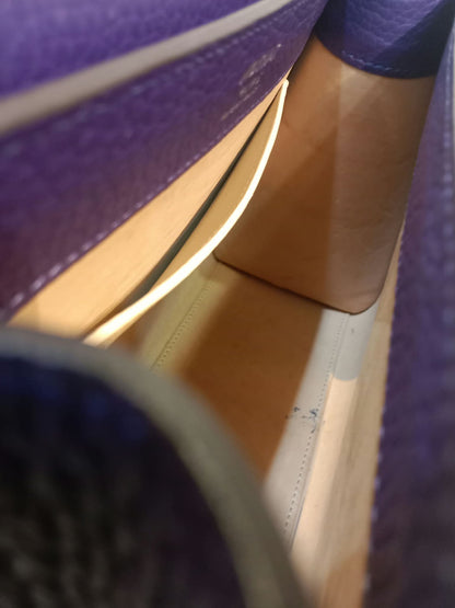Moynat Rejane Purple Leather Bag