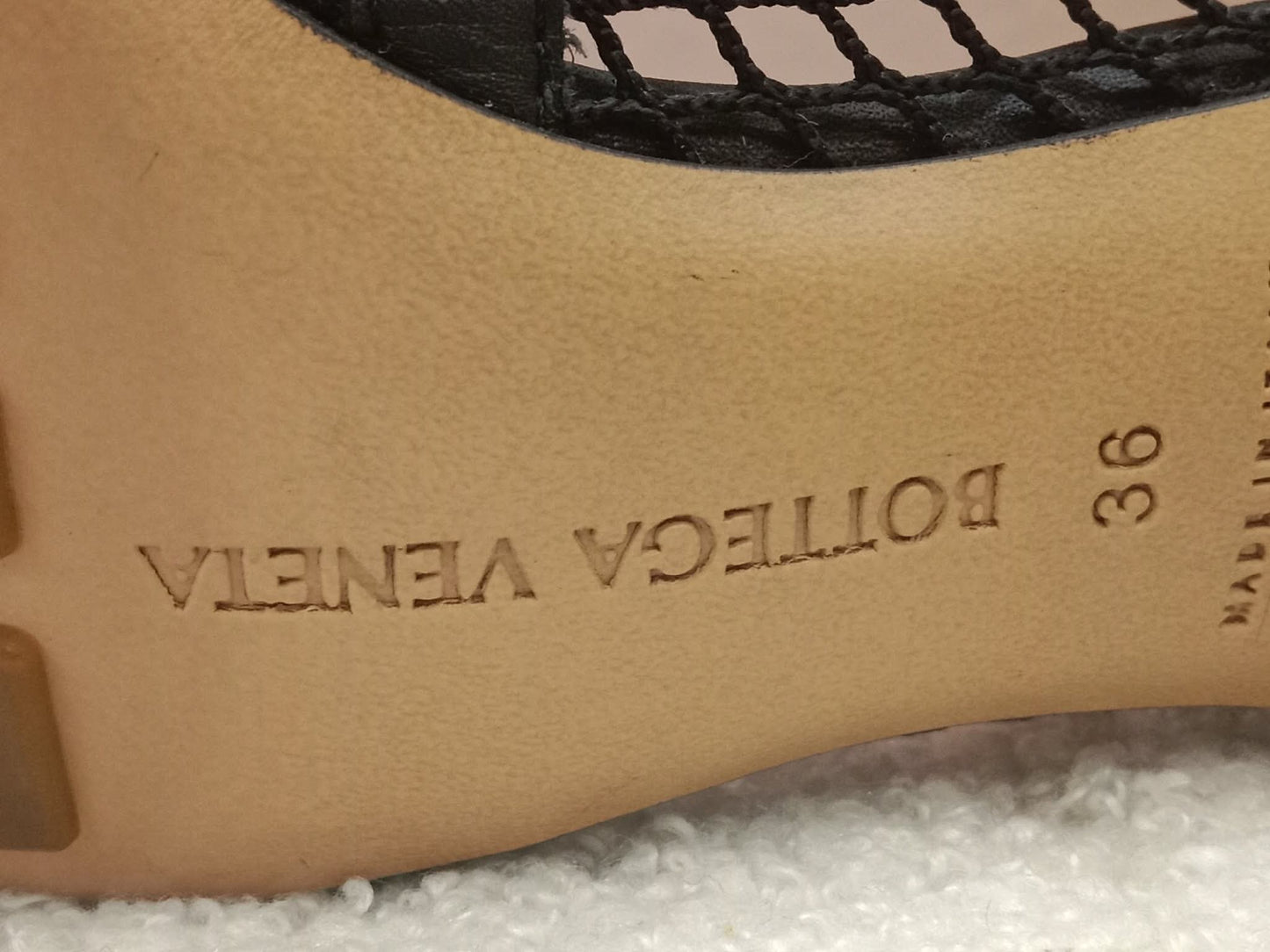 Bottega Veneta Stretch Pumps Black Mesh Square Toe Size 36