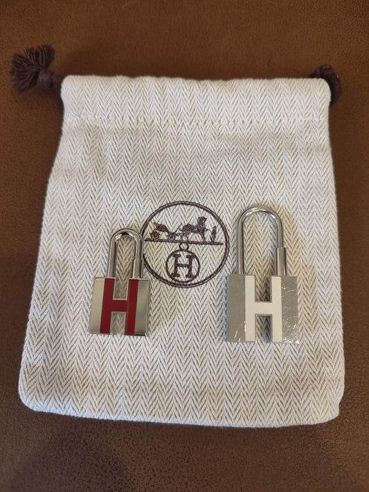 Hermes H Padlock Set White/Red