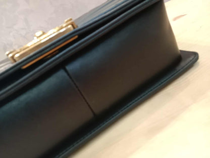 Chanel Leboy Quilted Lambskin Old Medium Black Series 23