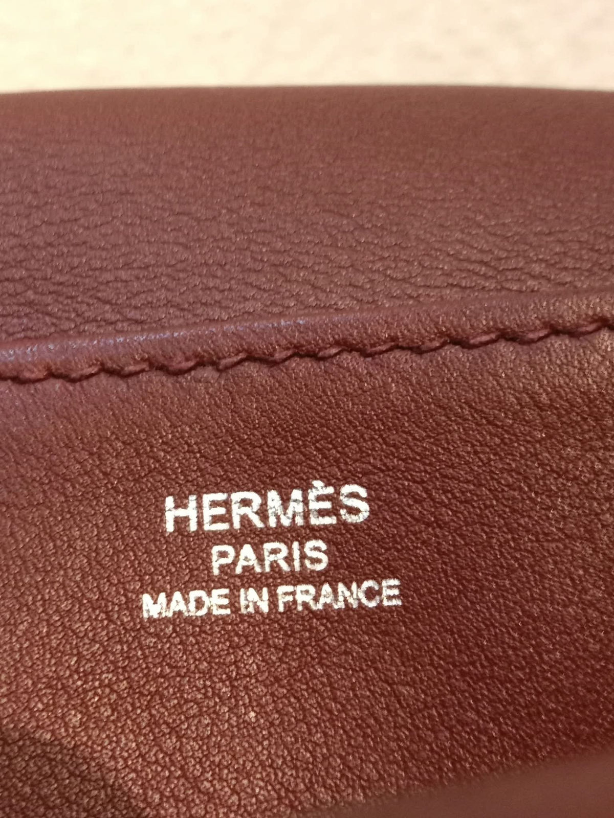 Hermes Halzan 22 Burgundy Clemence Stamp A 2017