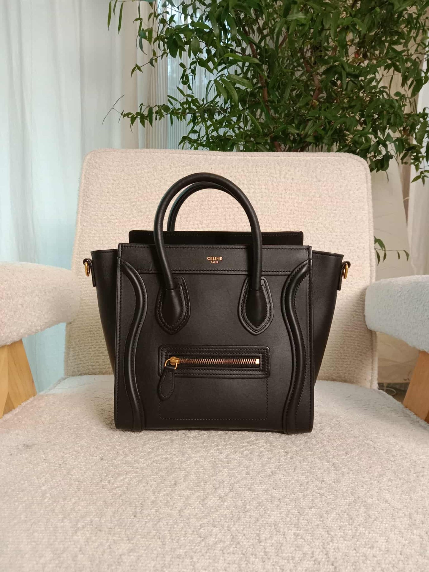 Celine Nano Luggage Bag Black