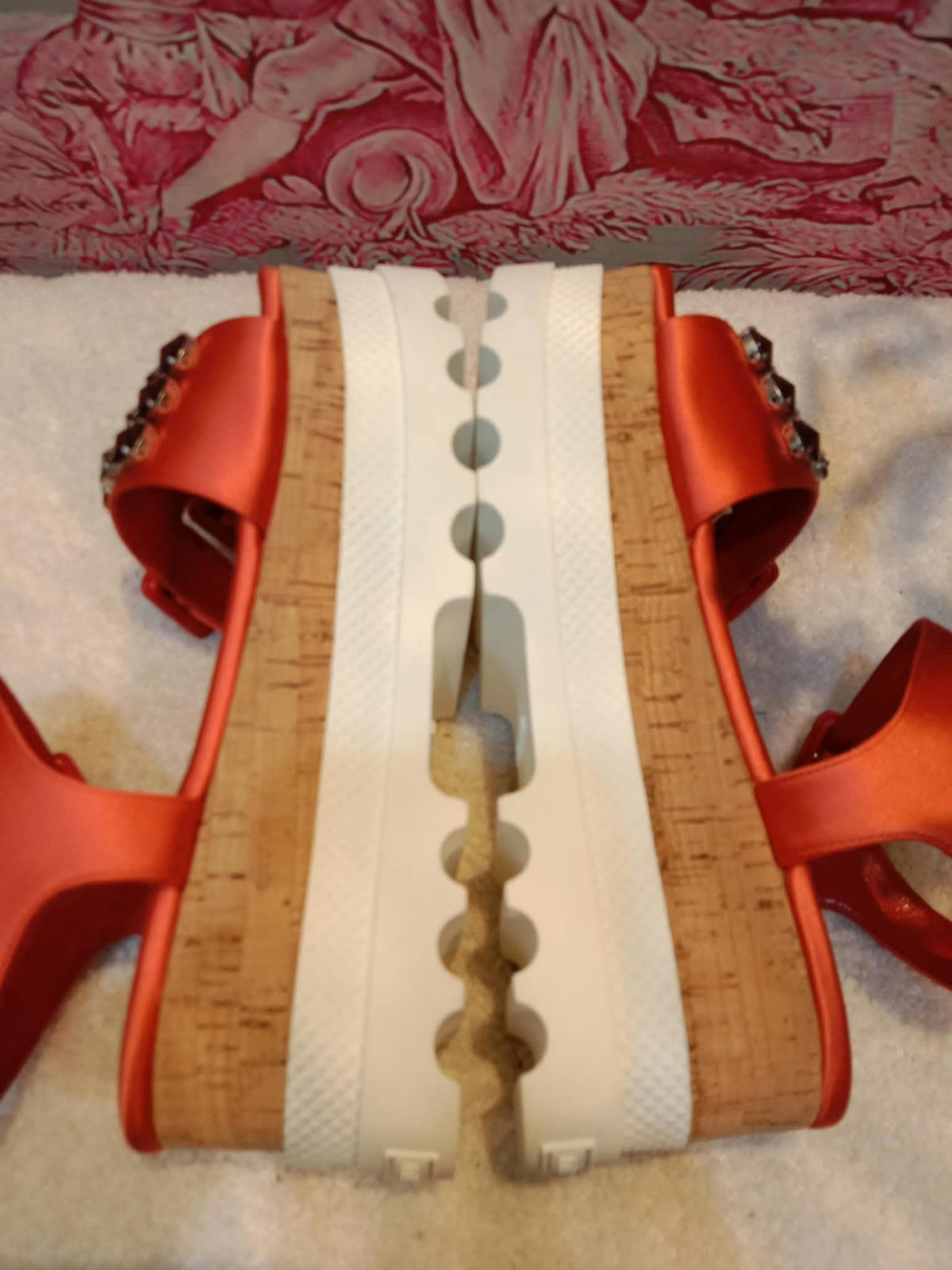 Miu Miu Platform Sandals Orange Size 36.5