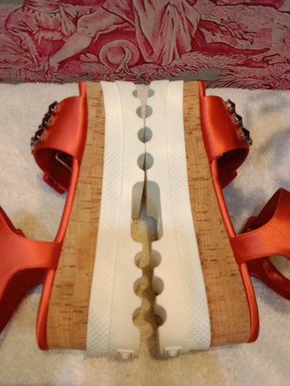 Miu Miu Platform Sandals Orange Size 36.5