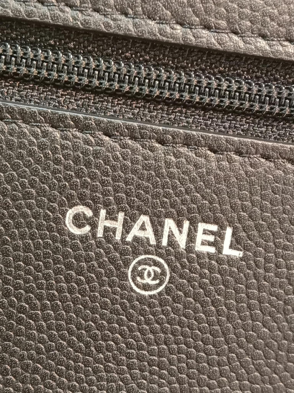 Chanel Camellia Embossed Wallet on Chain Black Series 24