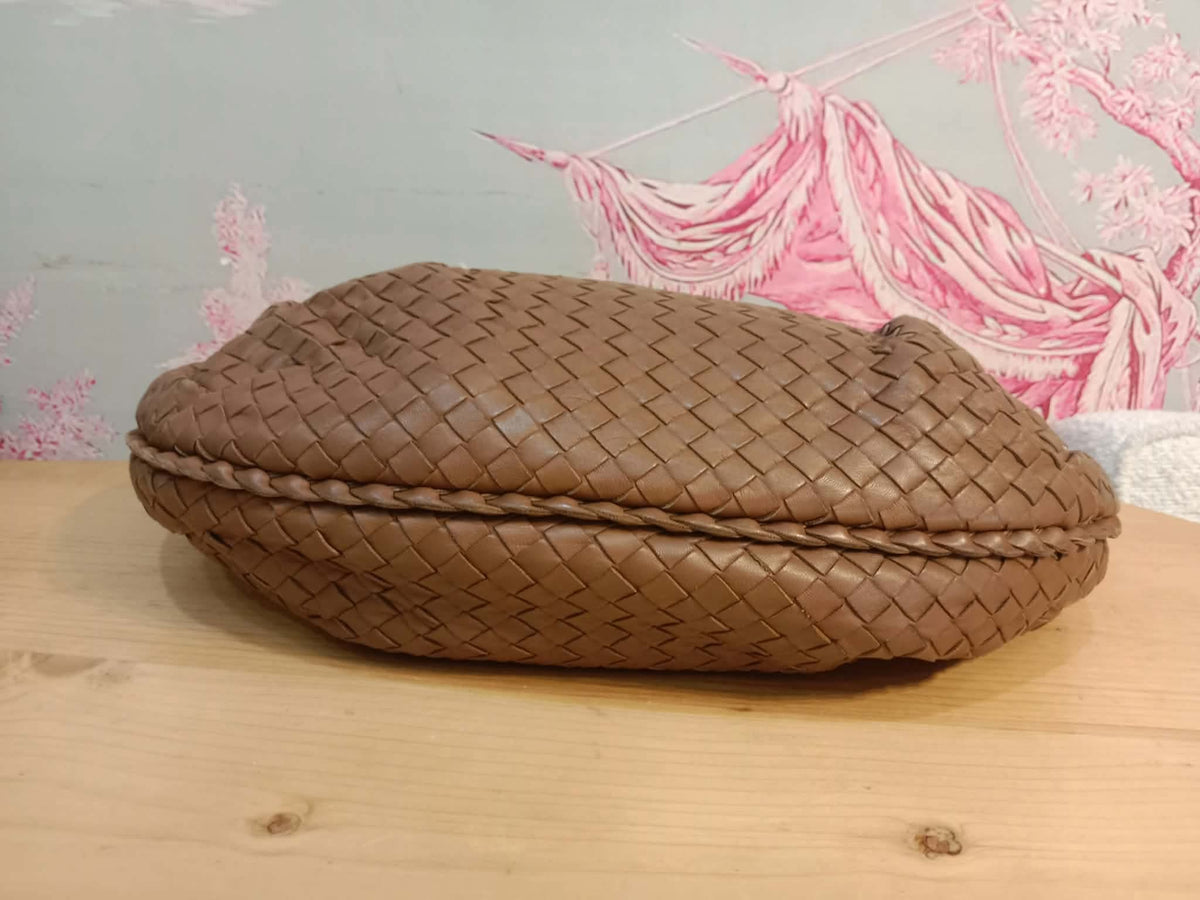 Bottega Veneta Hobo Intrecciato Bag Brown