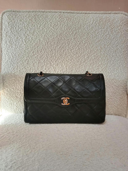 Chanel Quilted Lambskin Paris Double FLap Bag Black Series 2
