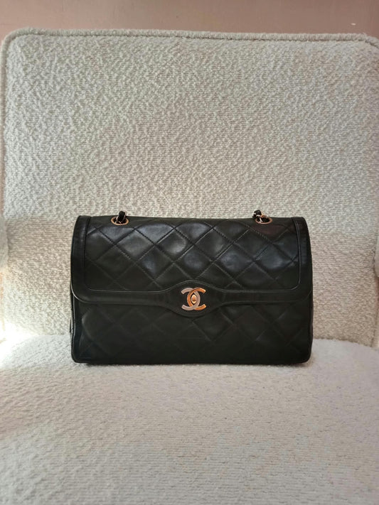 Chanel Quilted Lambskin Paris Double FLap Bag Black Series 2