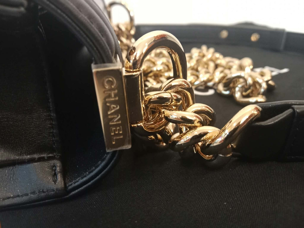 Chanel Leboy Lizard/Calfskin Black Leboy Small Series 27