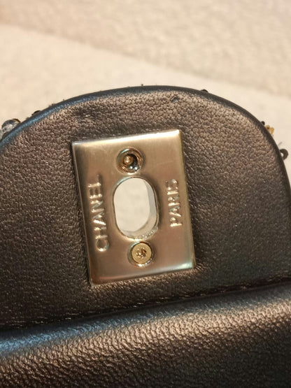 Chanel Mini Rectangular Gold/Black Sequin Limited Edition Microchipped