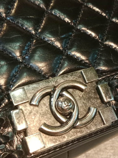 Chanel Boy Flap Chain Trim Calfskin Black Series 20