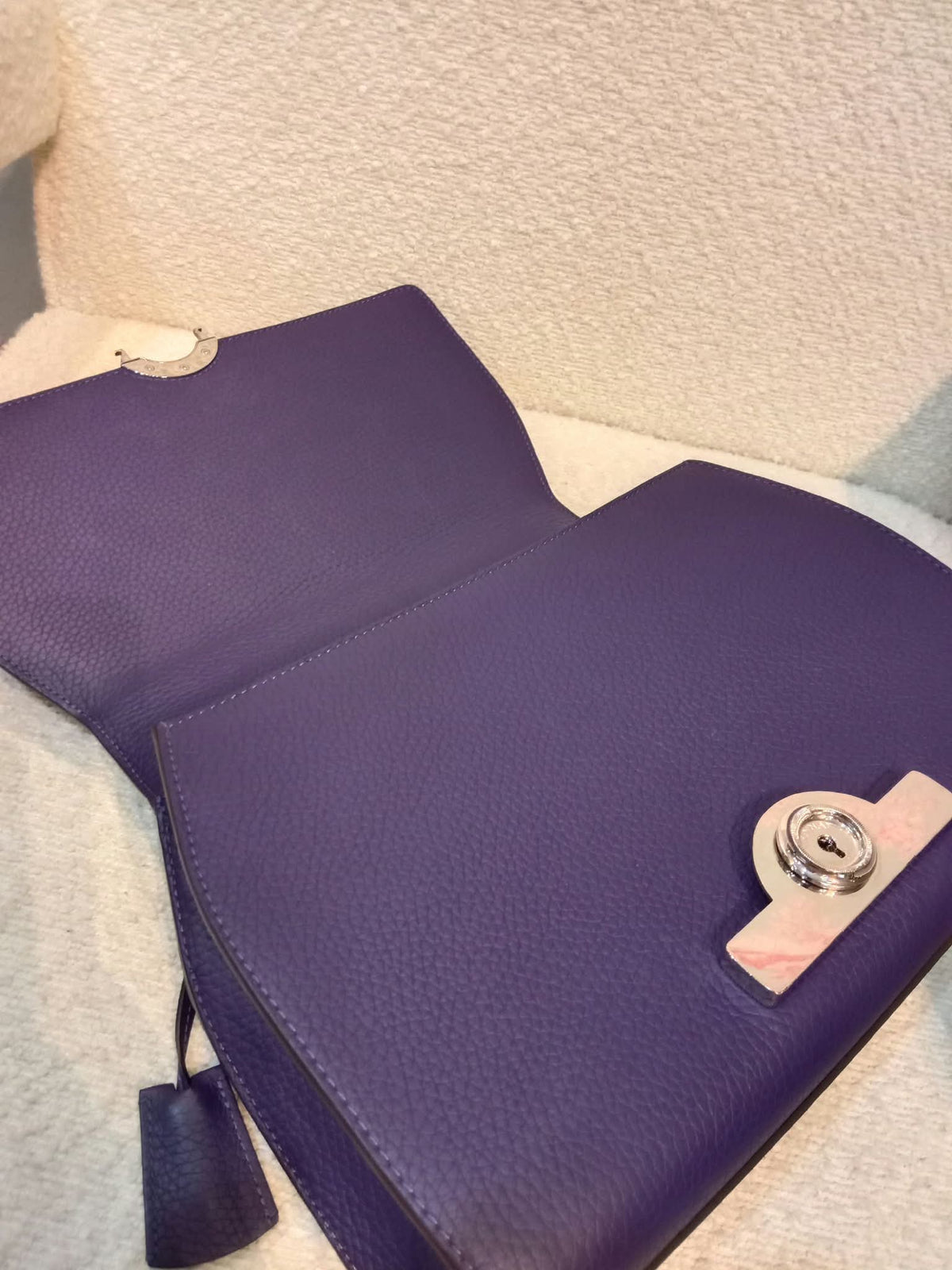 Moynat Rejane Purple Leather Bag
