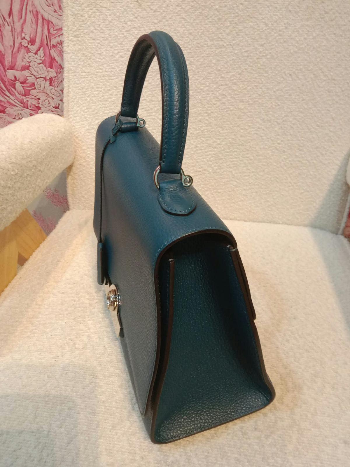 Moynat Rejane Blue Leather Bag