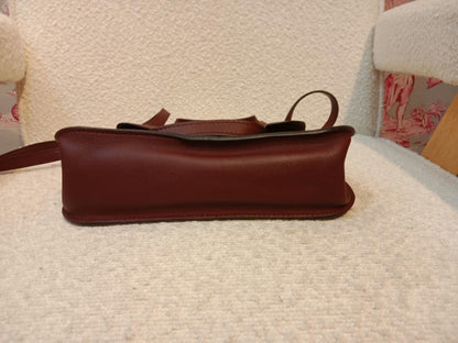 Hermes Halzan 22 Burgundy Clemence Stamp A 2017