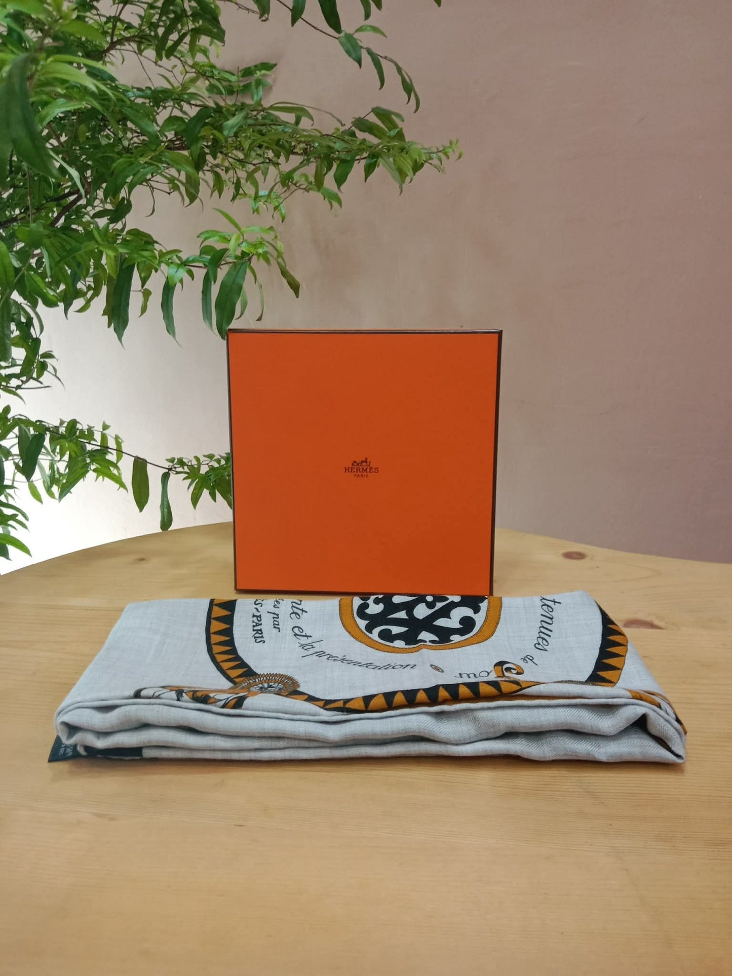 Hermes "Couvertures Et Tenues de Jour" Silk Scarf featuring a Circular Equestrian Design