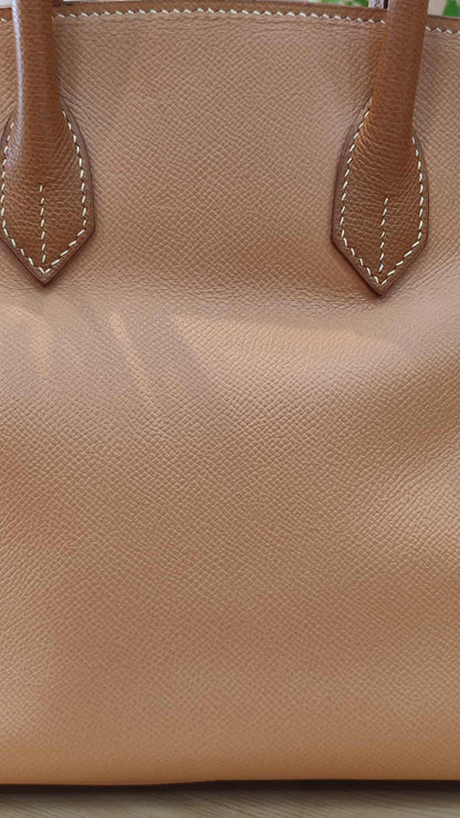 Hermes Birkin 30 Bicolor Gold/Biscuit Epsom Stamp G Square 2003 GHW