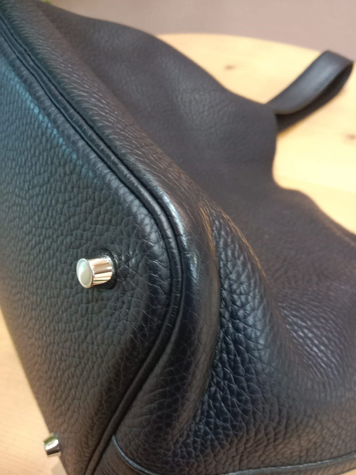 Hermes Picotin 22 Noir Clemence Stamp T 2015