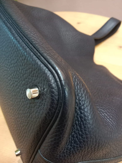Hermes Picotin 22 Noir Clemence Stamp T 2015