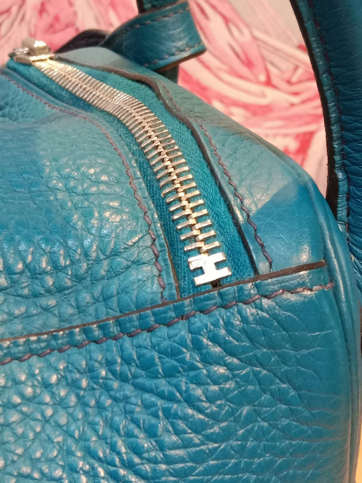 Hermes Lindy 30 Clemence Bleu Izmir Stamp R 2014