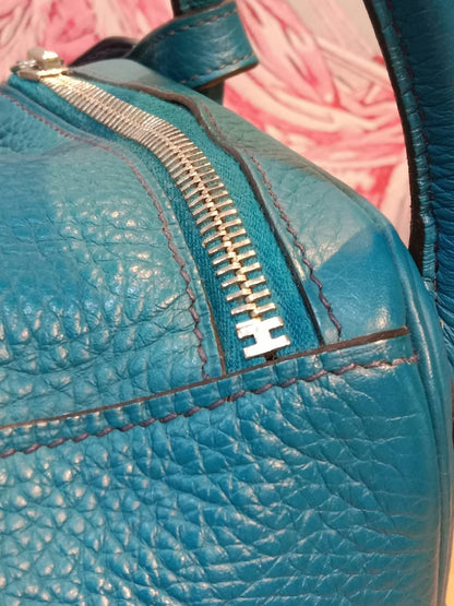 Hermes Lindy 30 Clemence Bleu Izmir Stamp R 2014