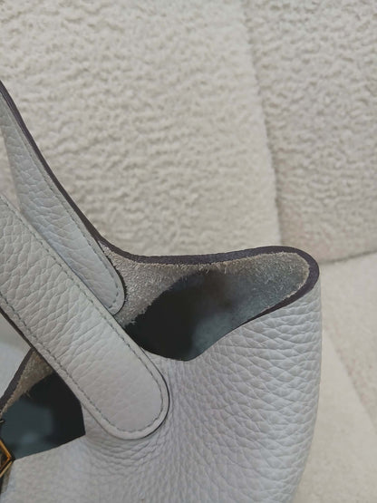 Hermes Picotin 18 Bleu Glacier Clemence Stamp Z 2021