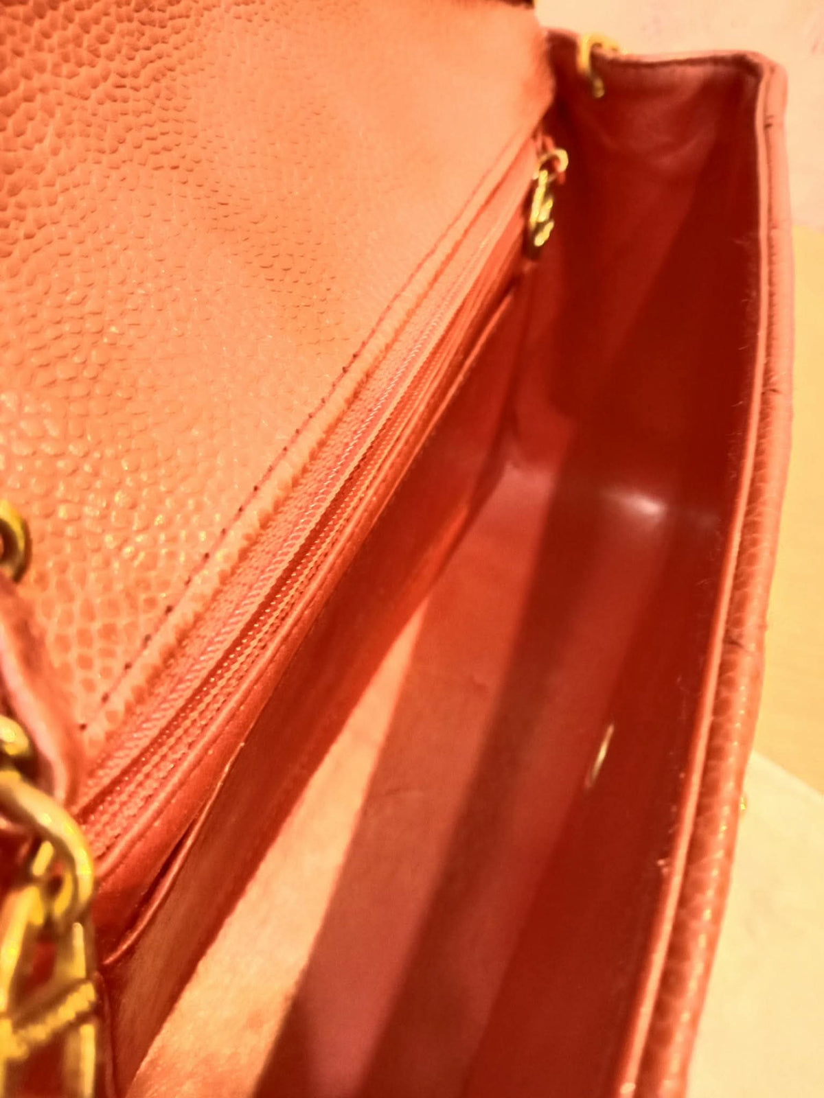Chanel Diana Quilted Caviar Leather Red Series 2