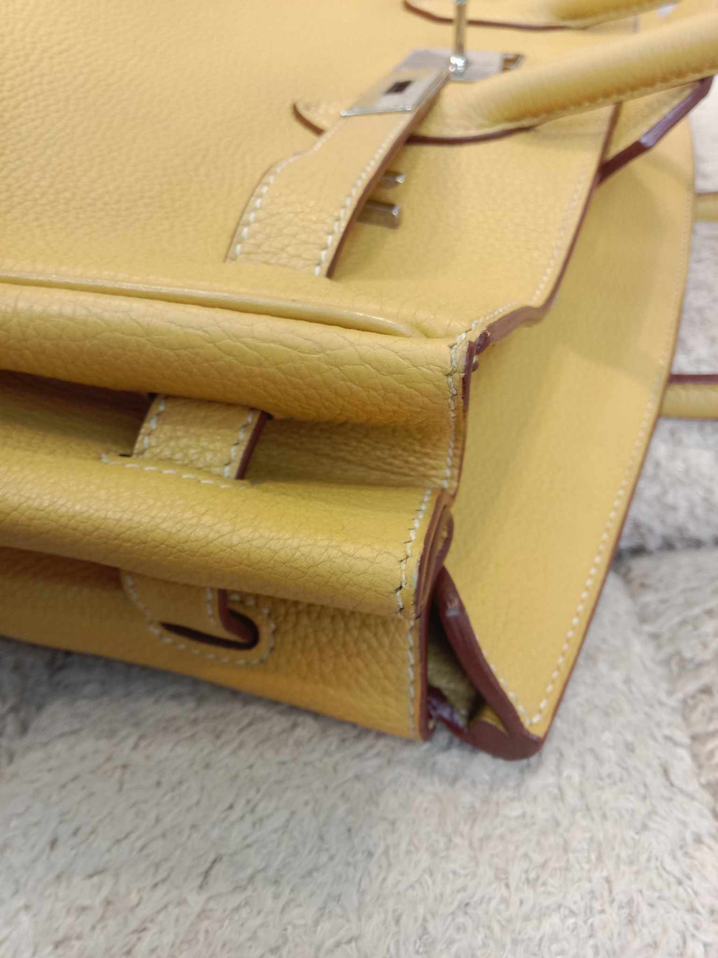 Hermes Birkin 35 Jaune Poussin Togo Stamp M Square 2009