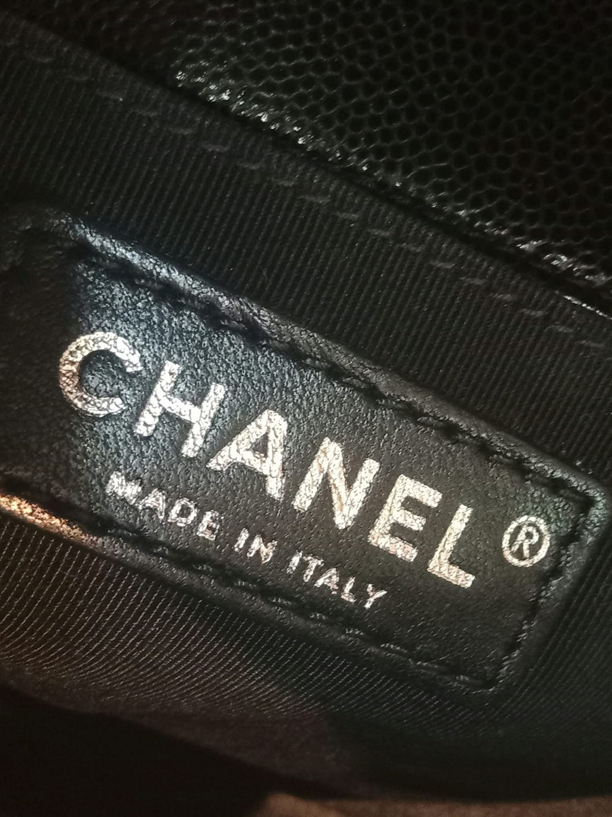 Chanel Boy Flap Black Caviar Old Medium Series 28