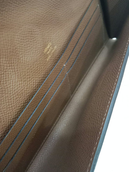 Hermes Maillon Chaine d'Ancre To Go Wallet Epsom Gold on Gold Stamp W 2024