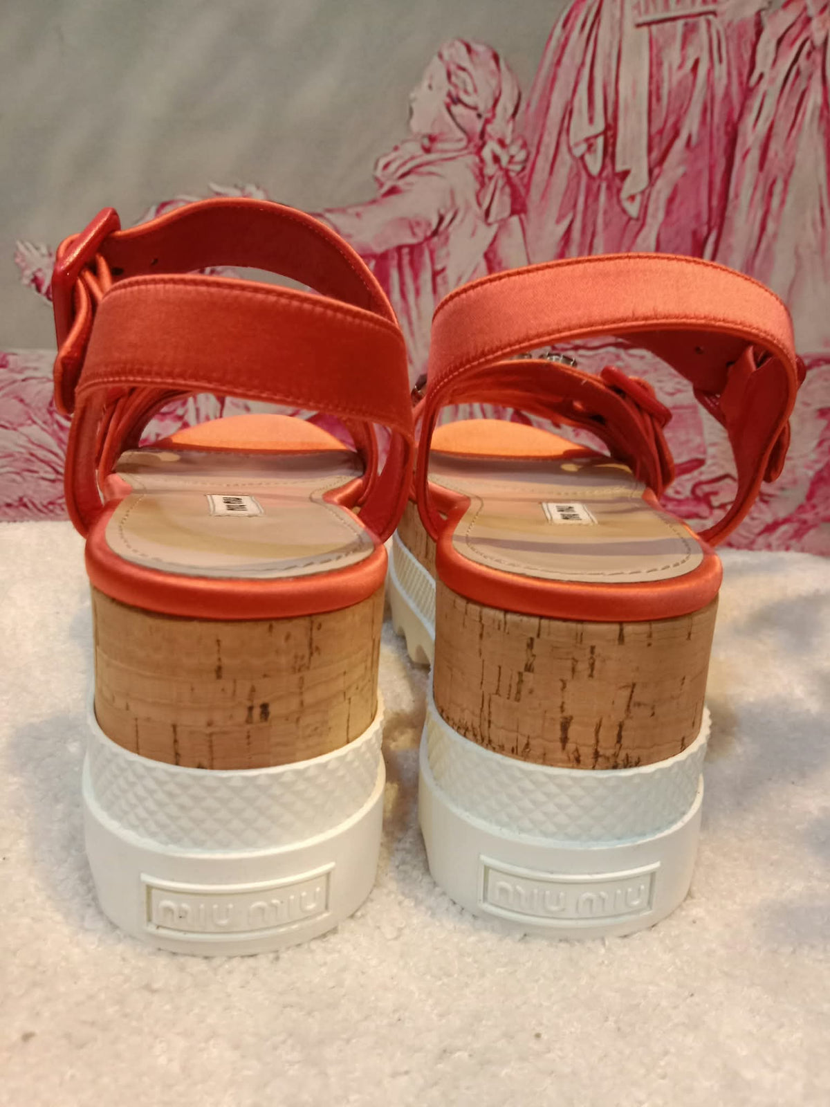 Miu Miu Platform Sandals Orange Size 36.5