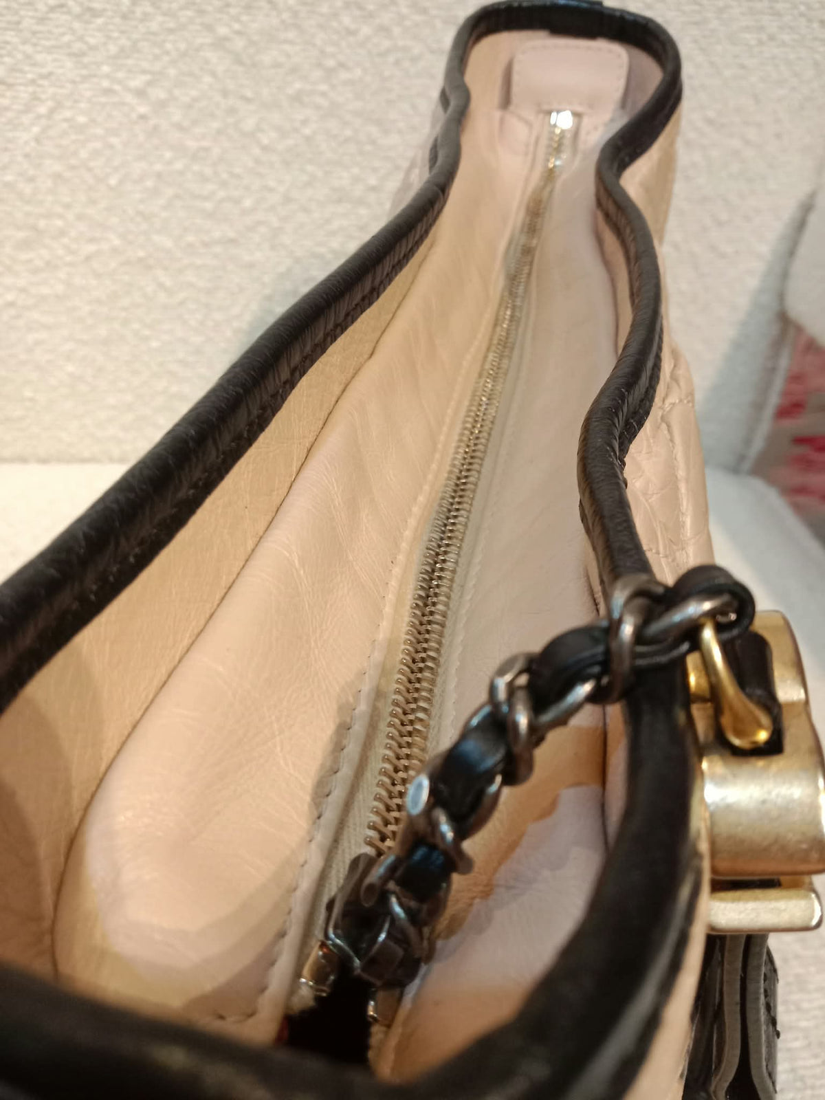 Chanel Gabrielle Hobo Bag Beige/Black Medium Series 27