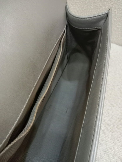 Chanel Le Boy Lambskin Old Medium Gray Series 20