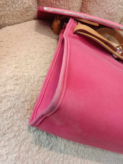 Hermes Pink Toile Herbag Zip 31 Stamp P Square 2012