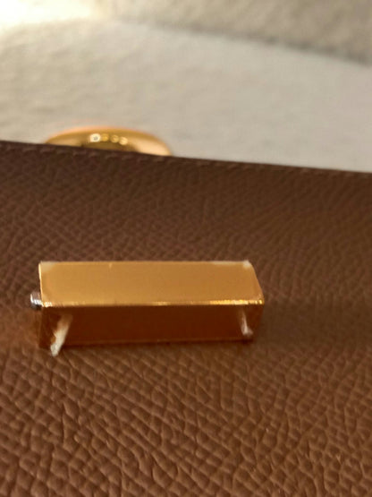 Hermes Maillon Chaine d'Ancre To Go Wallet Epsom Gold on Gold Stamp W 2024
