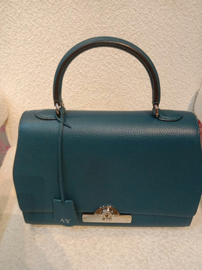 Moynat Rejane Blue Leather Bag