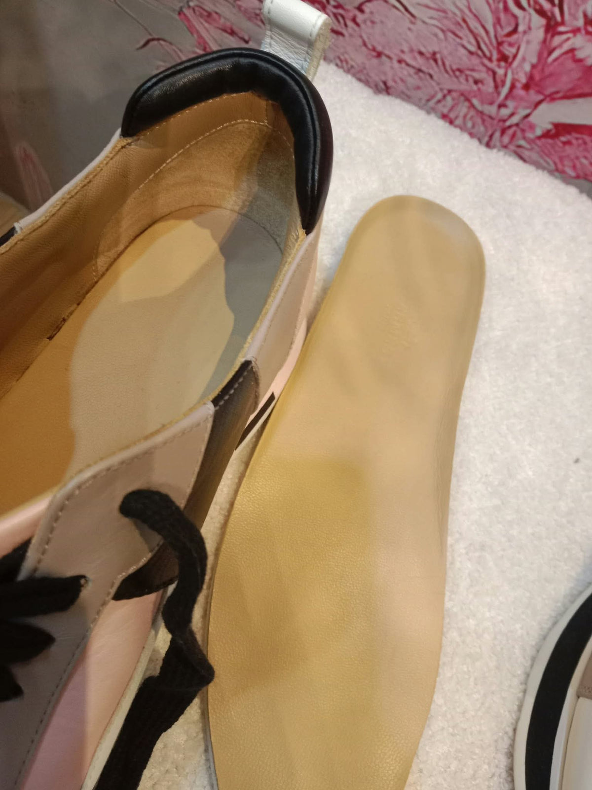 Hermes Rebus Sneakers Rose Aube/Black/White/Taupe Size 37.5