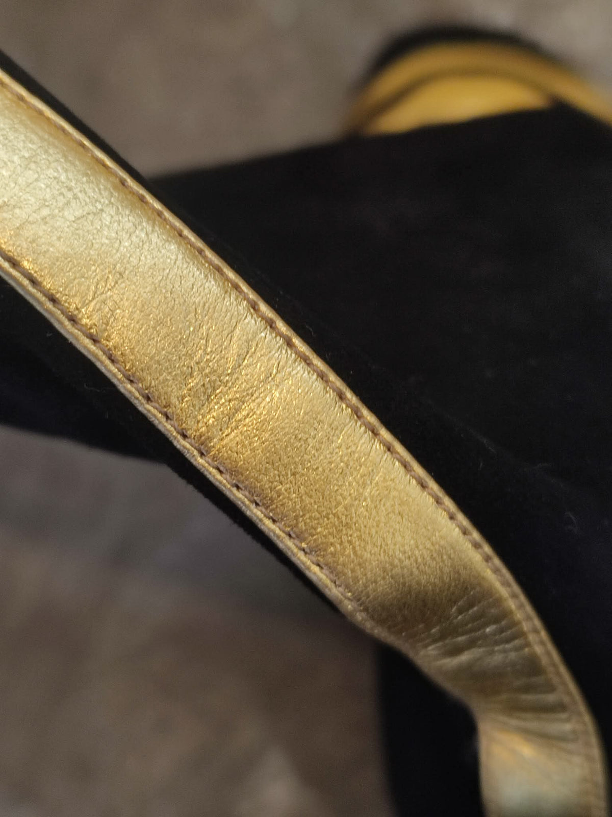 Prada Fairy SS2008 Suede Open-Toe Knee High Boots Black/Gold Size 38